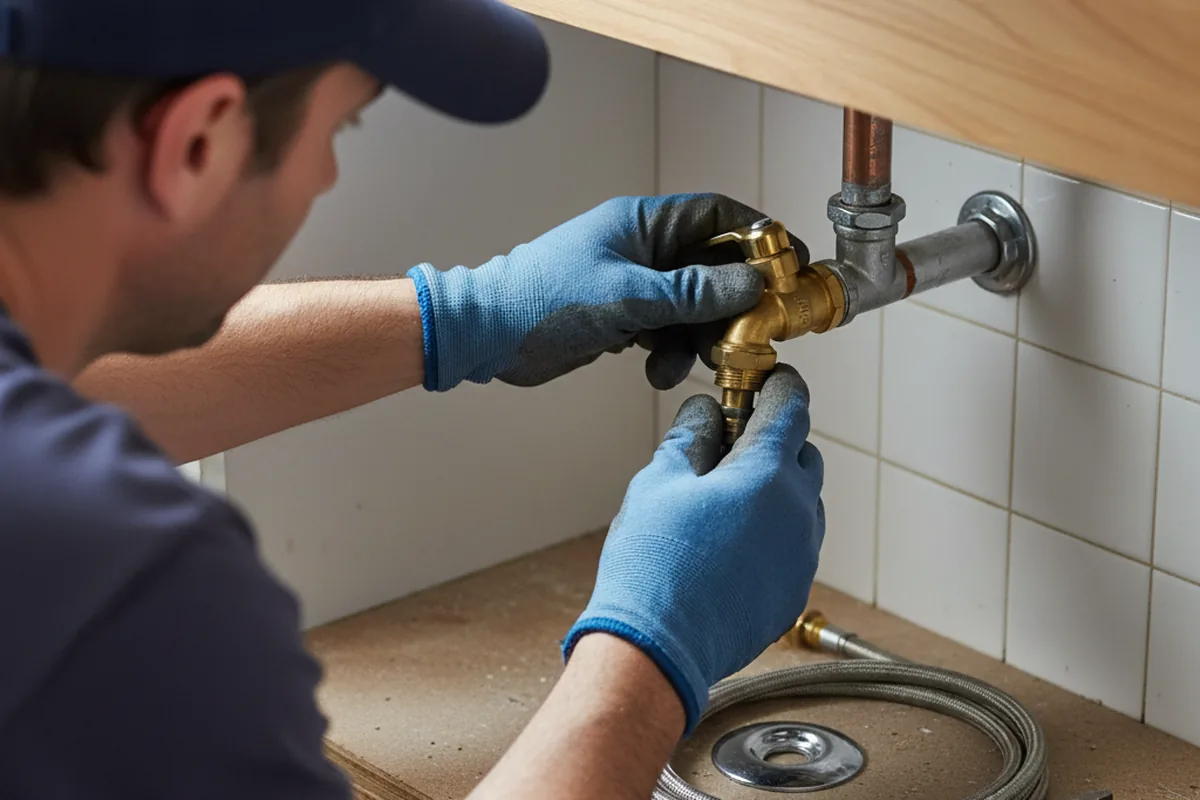 Shutoff valve and fitting work during Faucet and Fixture Repair in Rose Hill